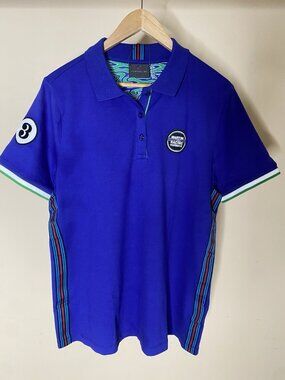 Porsche Ladies Blue Polo Shirt Martini Racing Size Large New With Tags